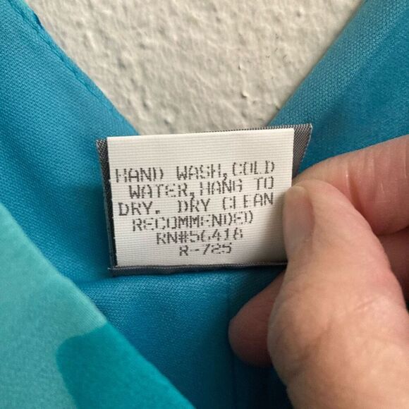 Y2K Vintage Rabbit Granny floral asymmetrical V-neck chiffon dress women’s 16* - Picture 11 of 11